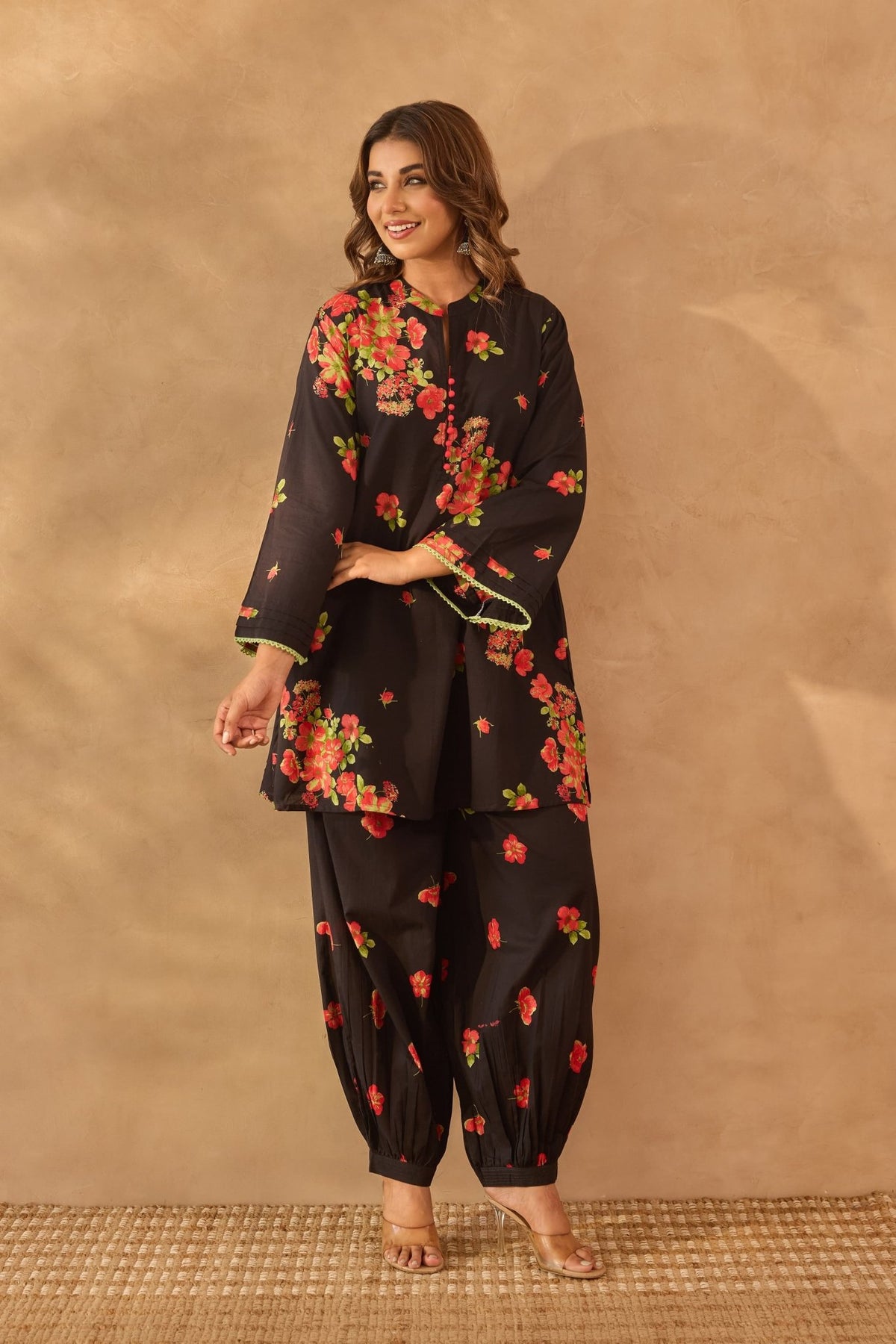 Black Floral Coord Set - Tara - C - Tara
