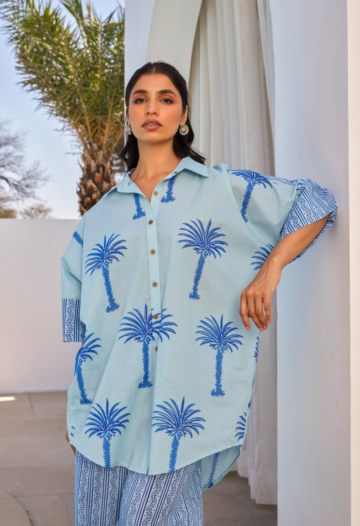 Blue hand Block Printed Coord Set - Tara - C - Tara
