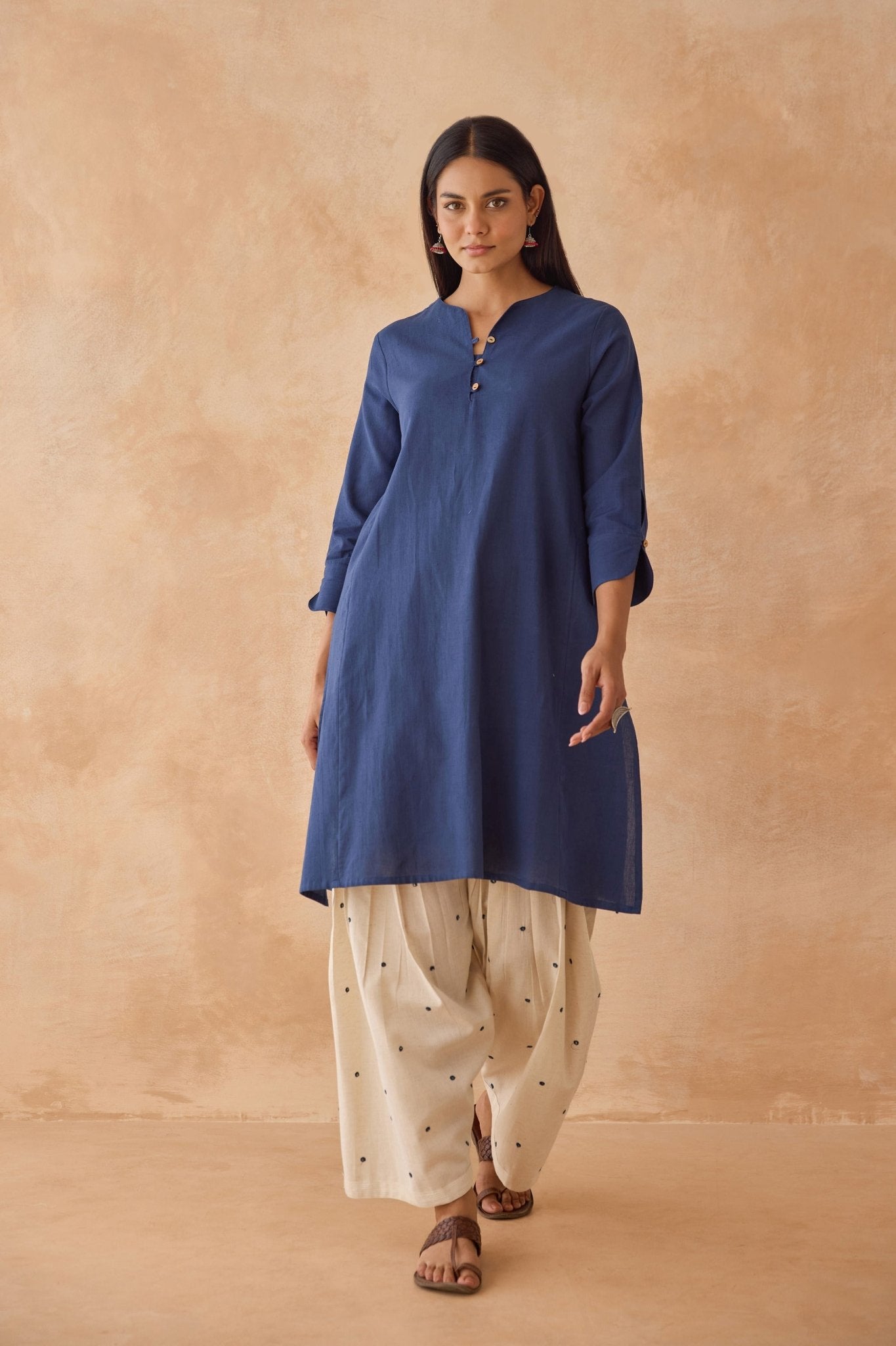 Indigo Blue Co - ord Set with Embroidered Patiala Salwar - Tara - C - Tara