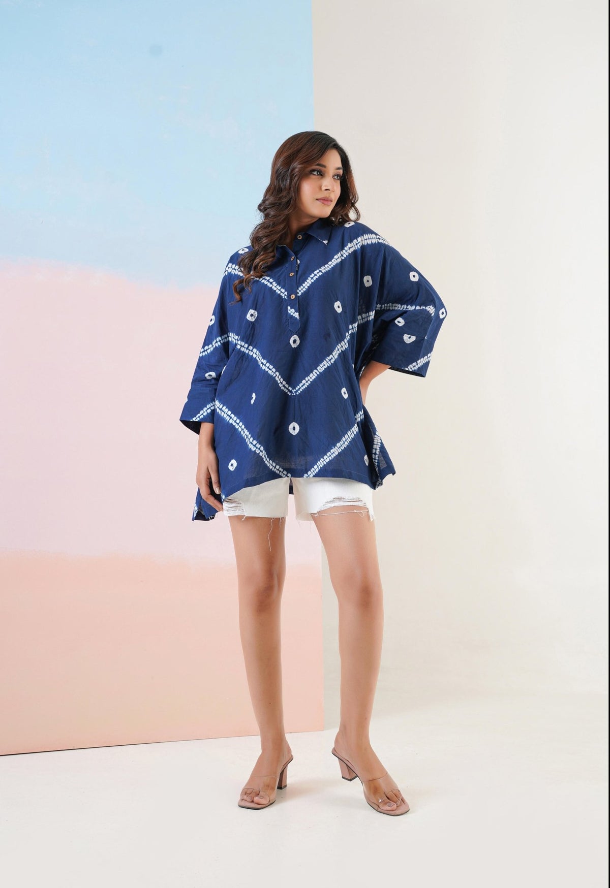 Indigo Tie Dye Top - Tara - C - Tara