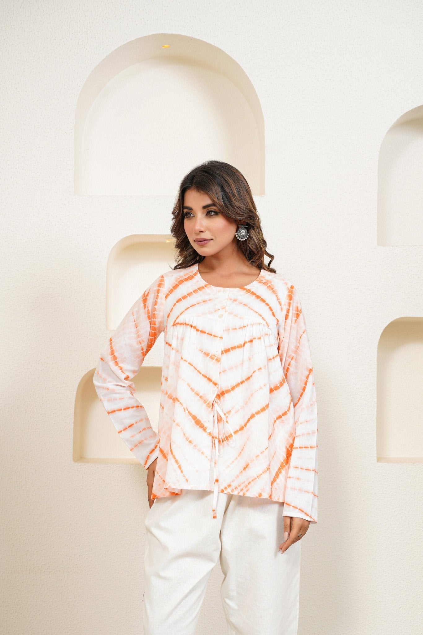 Orange Tie Dye Top - Tara - C - Tara