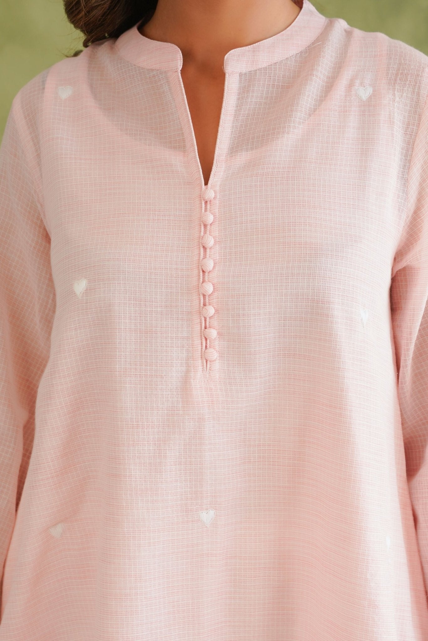 Pink Doriya Sweet Heart Kurta With farshi Salwar - Tara - C - Tara