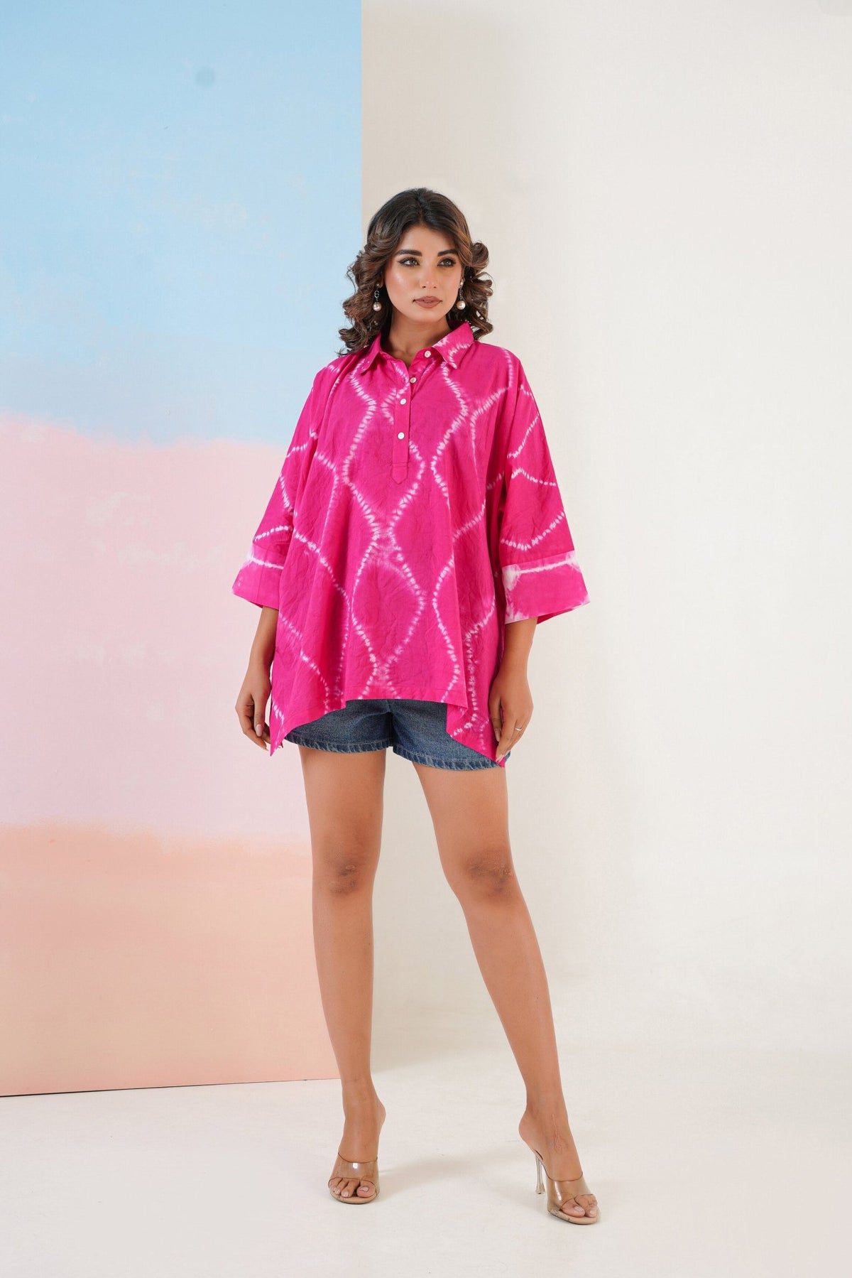 Pink Hand Tie Dye Top - Tara - C - Tara