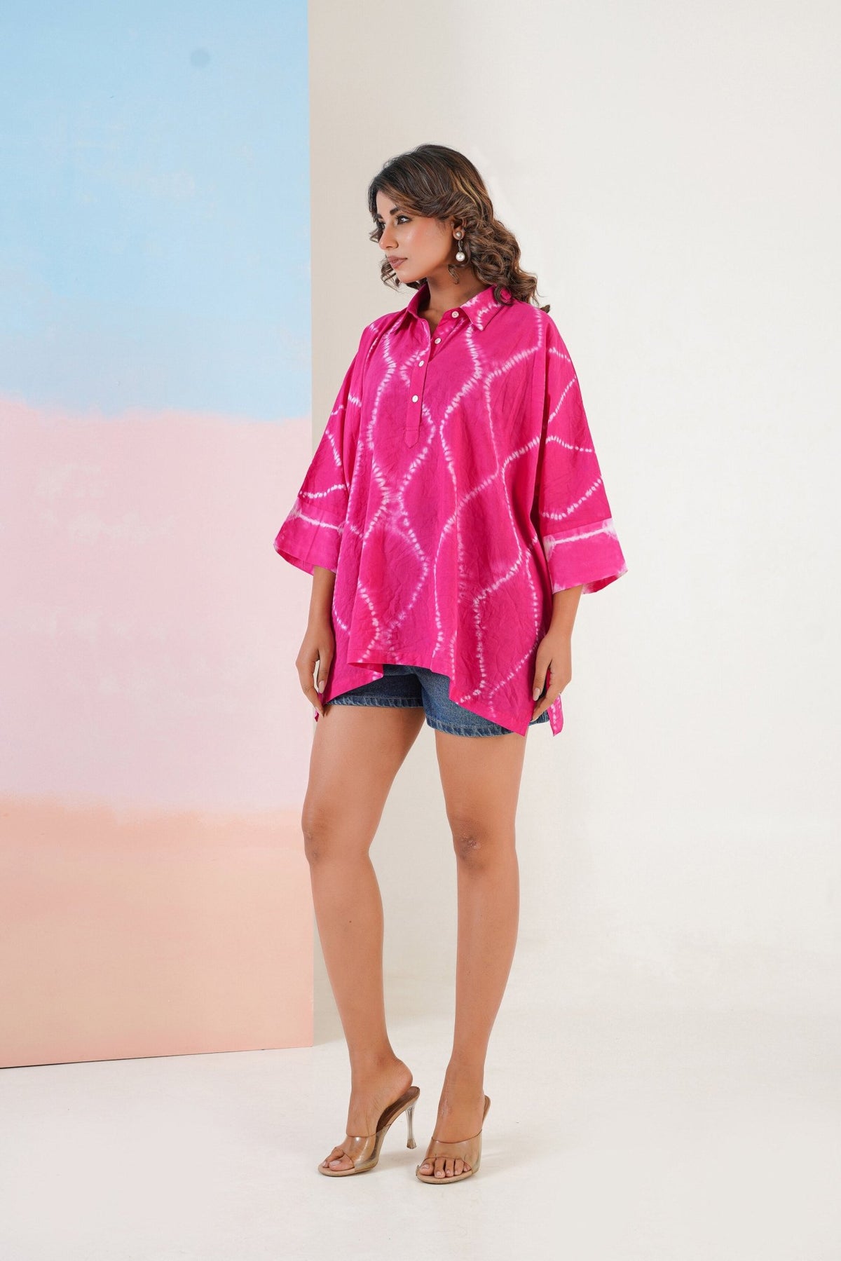 Pink Hand Tie Dye Top - Tara - C - Tara