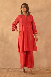 Red Buta Printed Coord Set - Tara - C - Tara