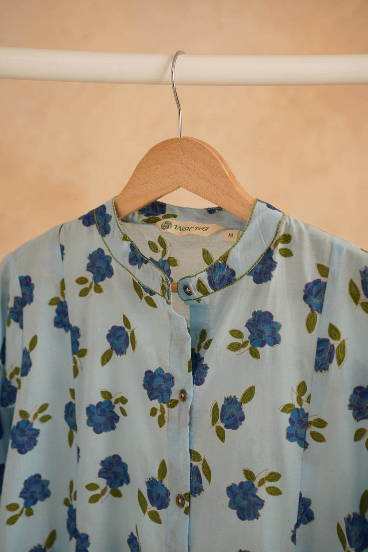 Sky Blue Floral Printed Kurta - Tara - C - Tara