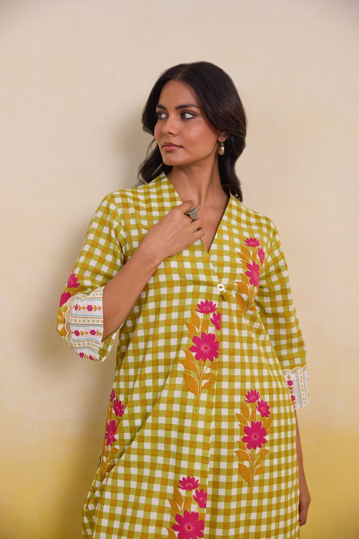 Sunshine Gingham Printed Co - ord Set - Tara - C - Tara