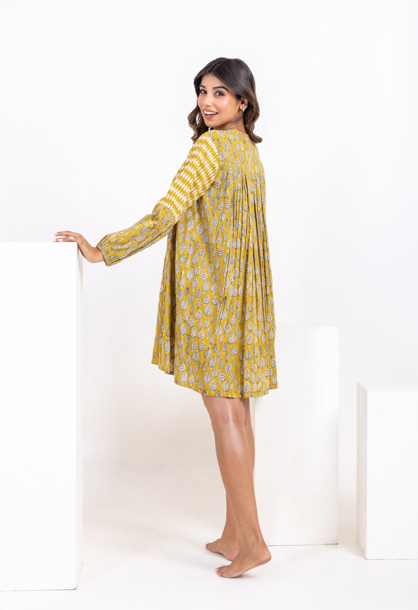 Bagru Hand Block Printed Short dress - Tara-C-Tara