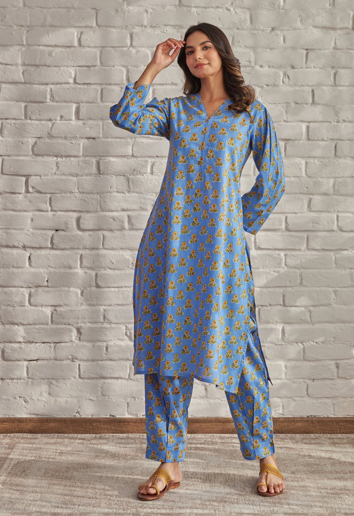 BLUE FLORAL BOOTI COORD SET - Tara-C-Tara