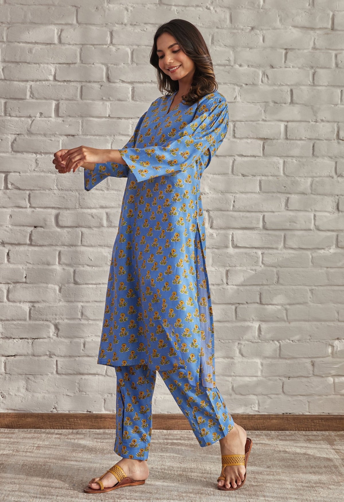 BLUE FLORAL BOOTI COORD SET - Tara-C-Tara