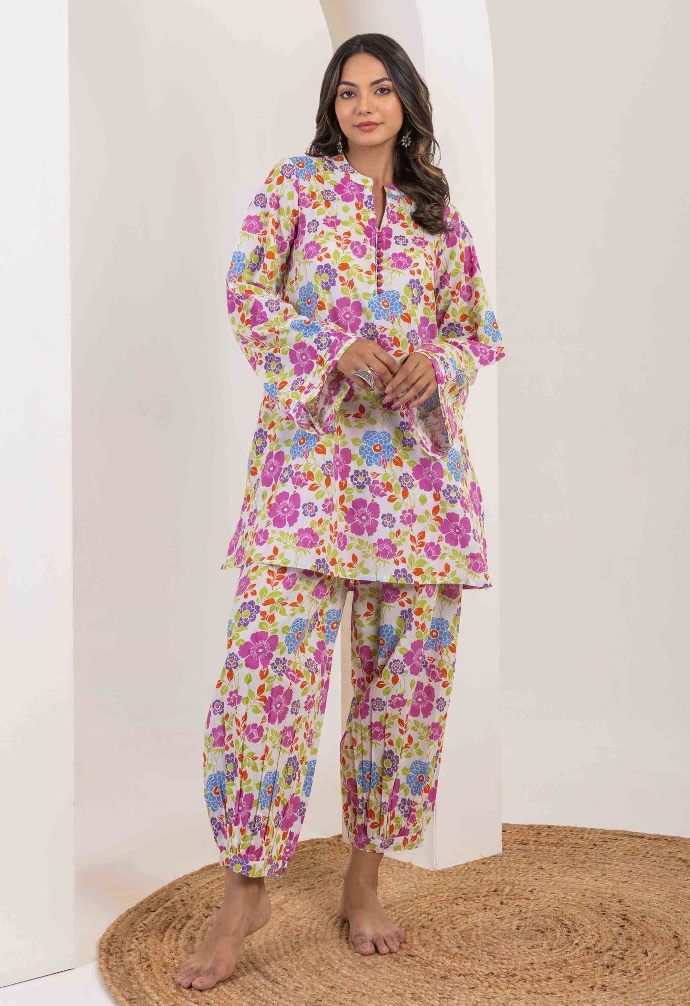 Off White floral Co-ord set - Tara-C-Tara