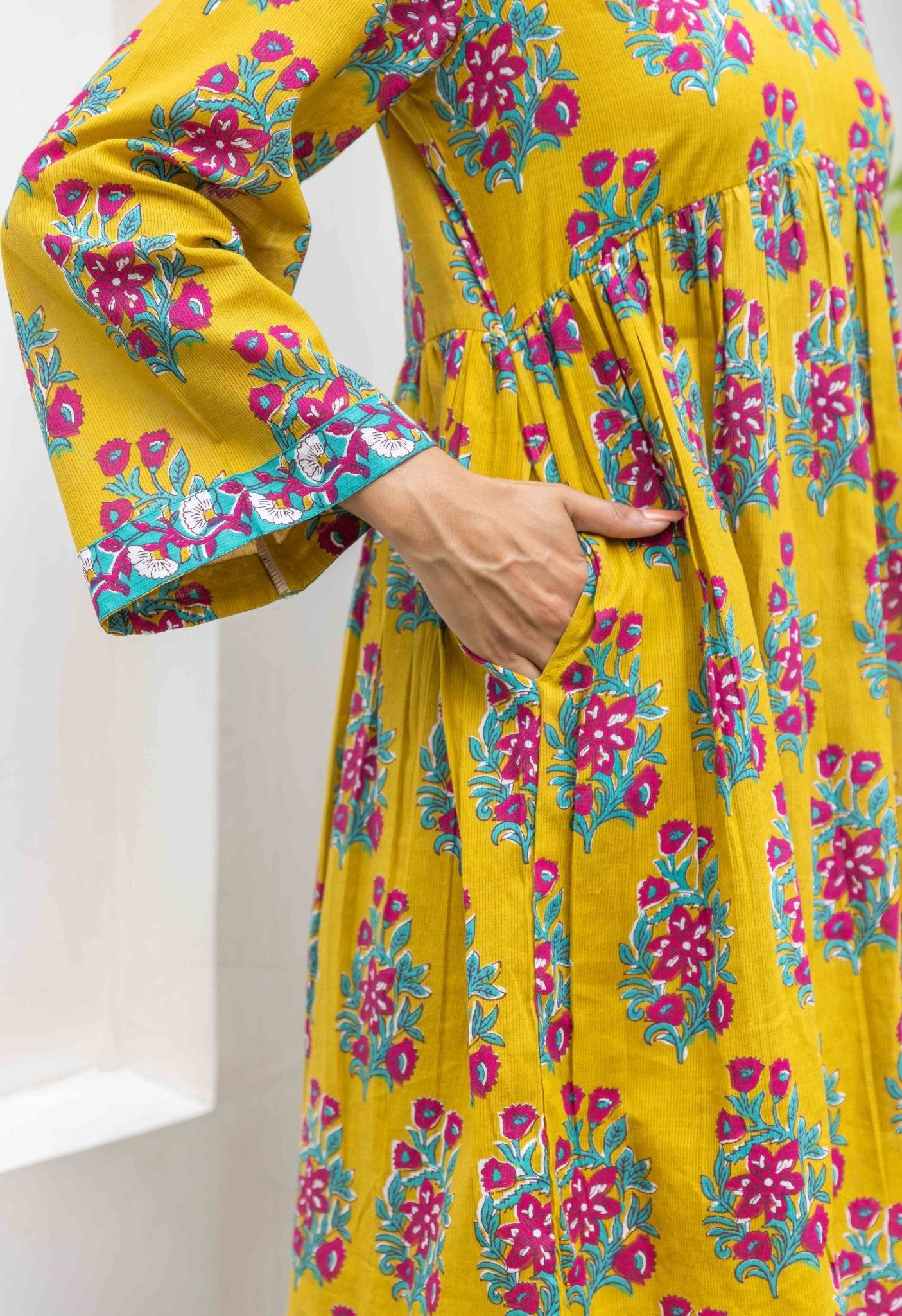 Yellow Floral Printed Co-ord Set - Tara-C-Tara