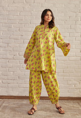 Yellow floral Printed Coord Set - Tara-C-Tara