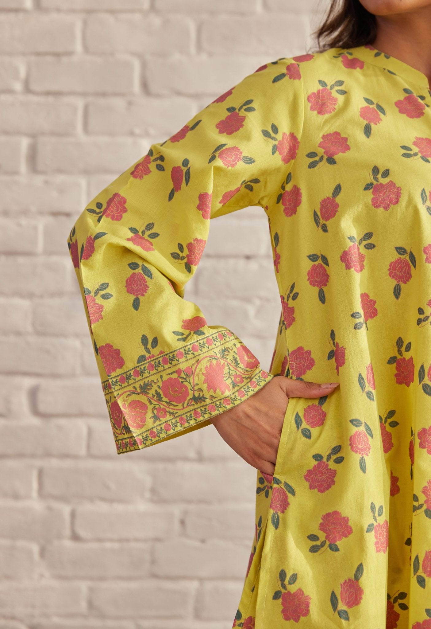Yellow floral Printed Coord Set - Tara-C-Tara