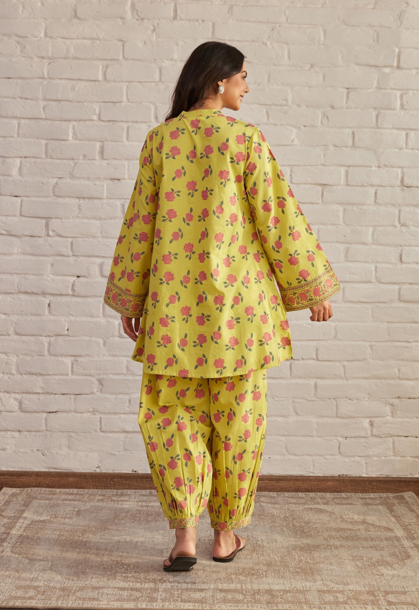 Yellow floral Printed Coord Set - Tara-C-Tara