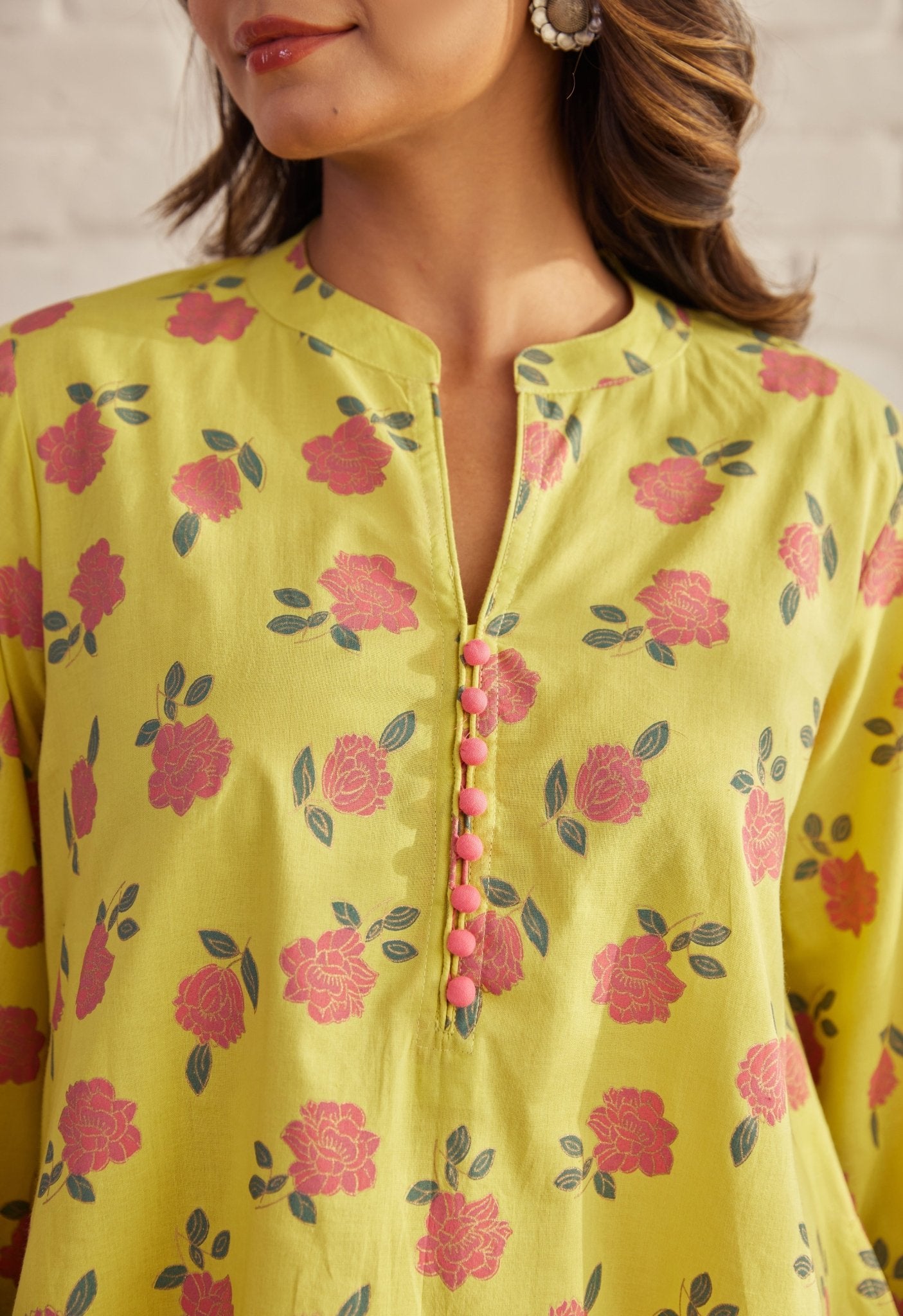 Yellow floral Printed Coord Set - Tara-C-Tara