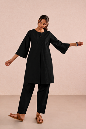 Classic Black Cotton Co-ord Set