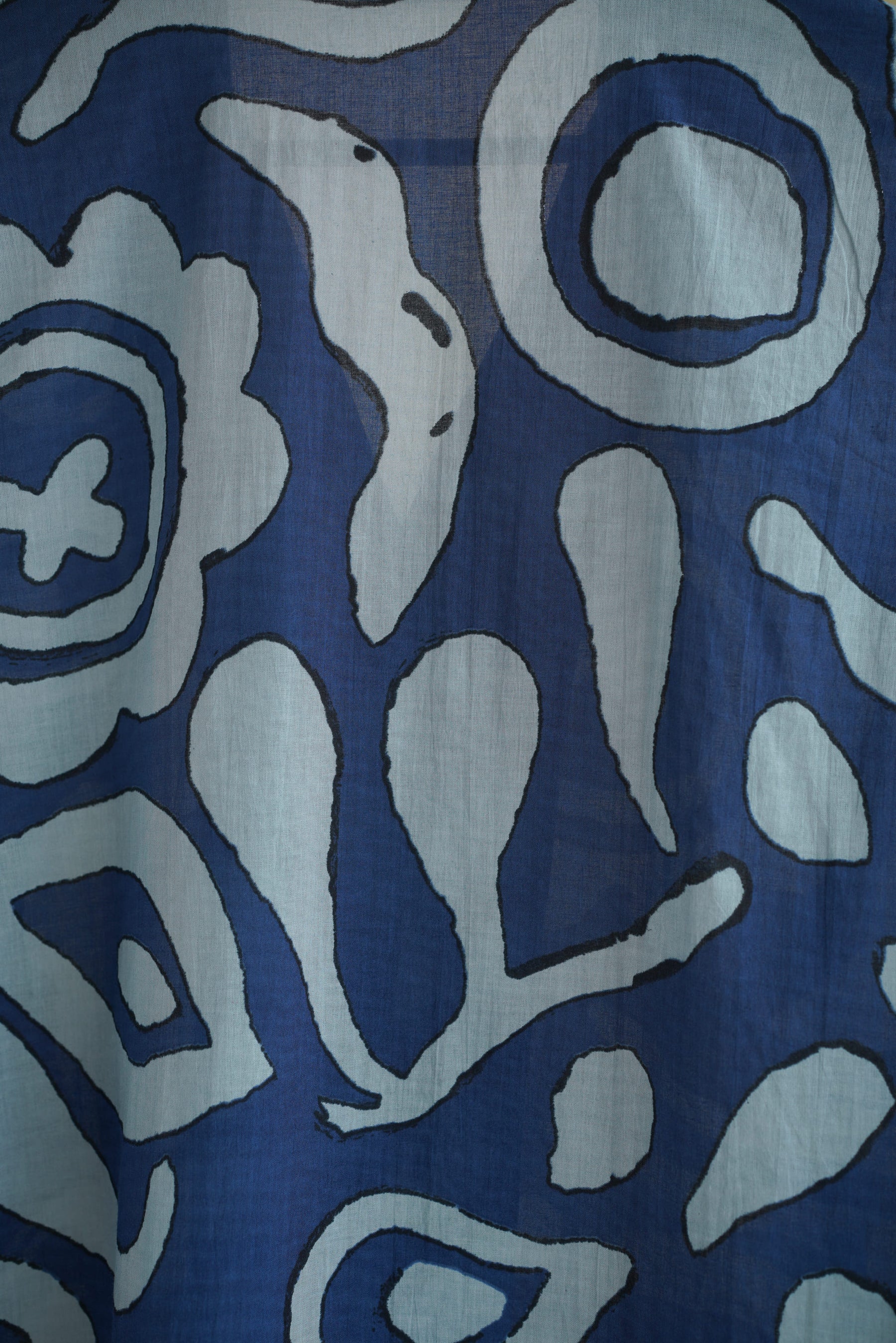 Indigo Abstract Print Cotton Kurta