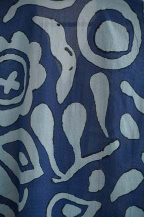 Indigo Abstract Print Cotton Kurta