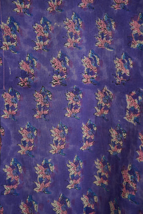 Purple Floral Booti Hand Block Print Cotton Kurta