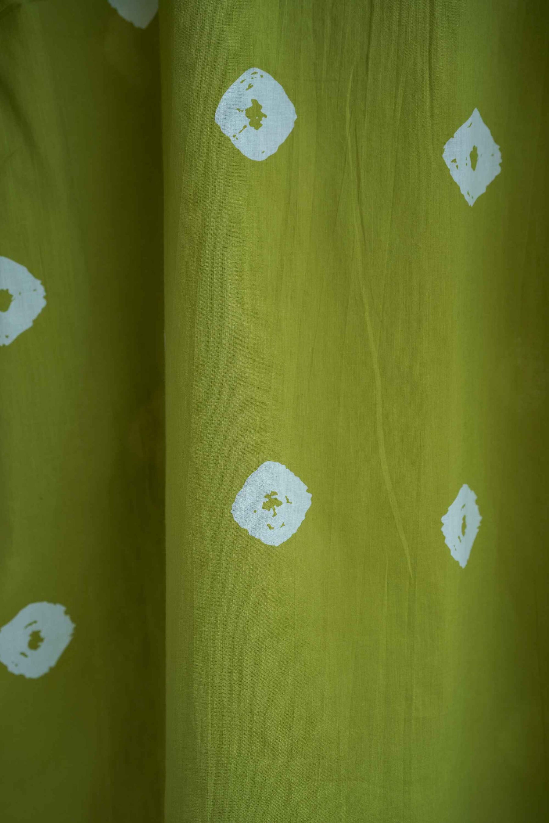 Olive Green Bandhej Block Print Pintuck Tunic