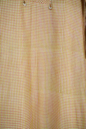 Pastel Pink Checks Hand Block Printed Chanderi Silk Kurta with Lining