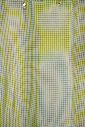 Pastel Green Checks Hand Block Printed Chanderi Silk Kurta with Lining