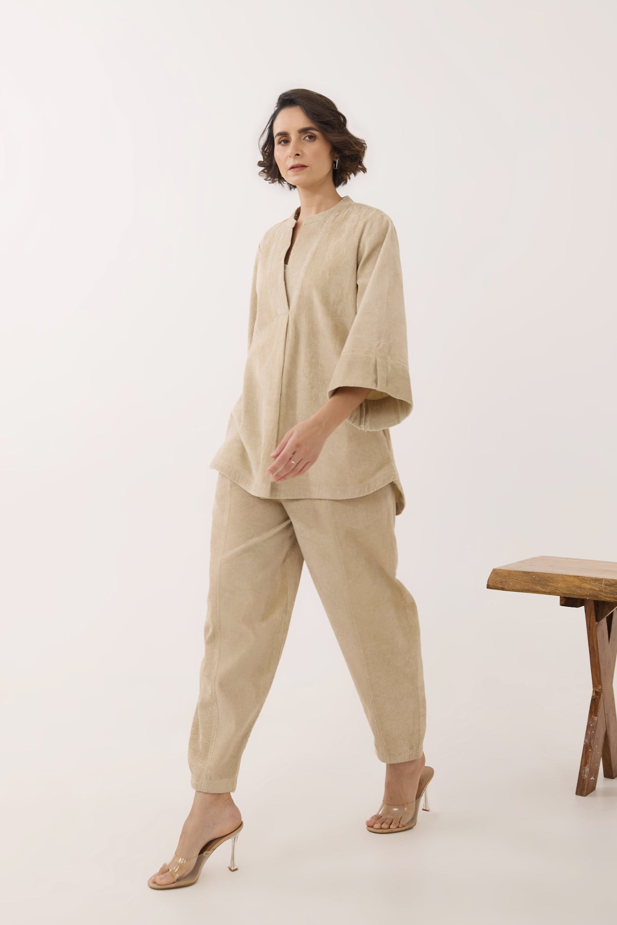 Ivory Corduroy Co-ord Set