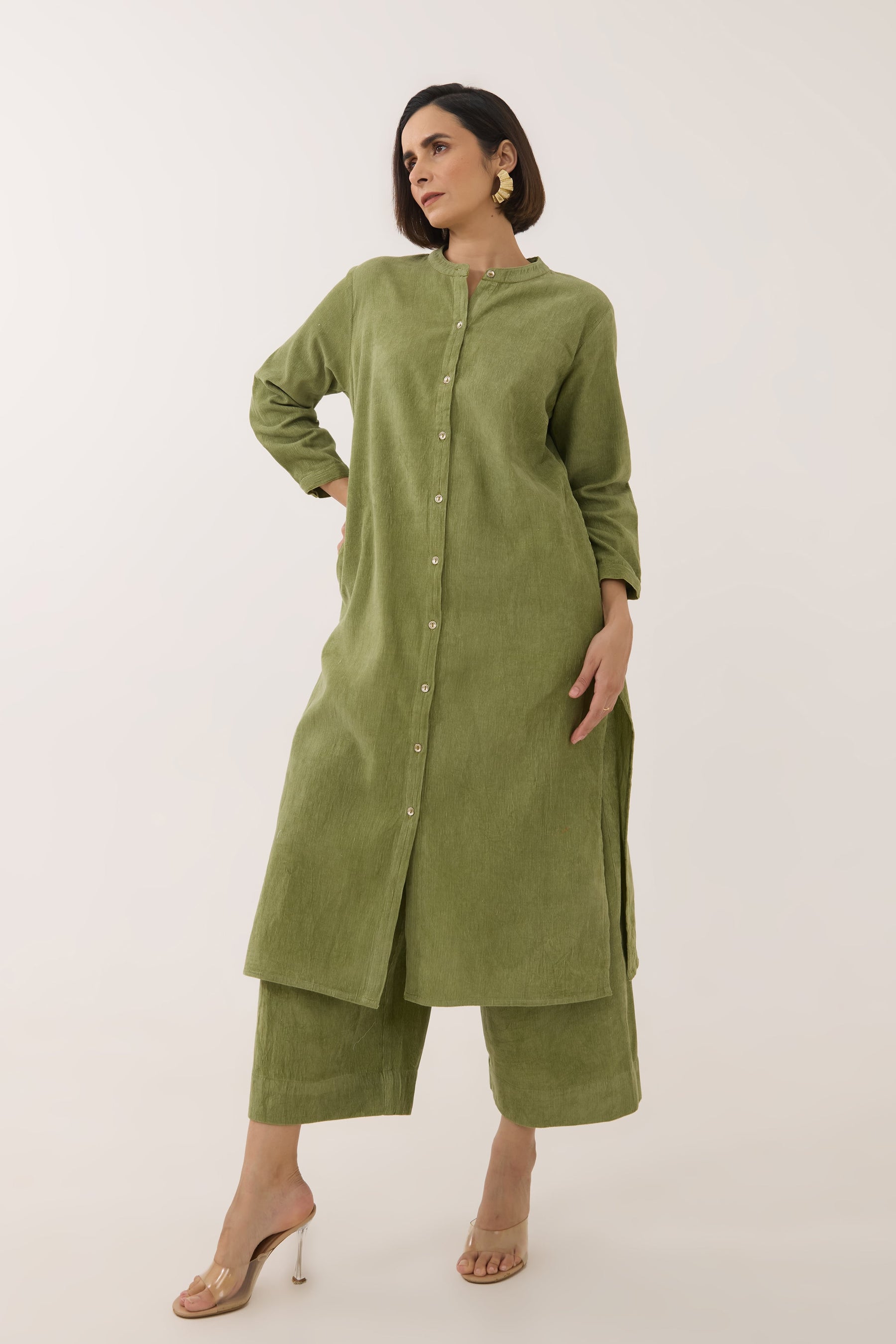 Olive Green Corduroy Co-ord Set