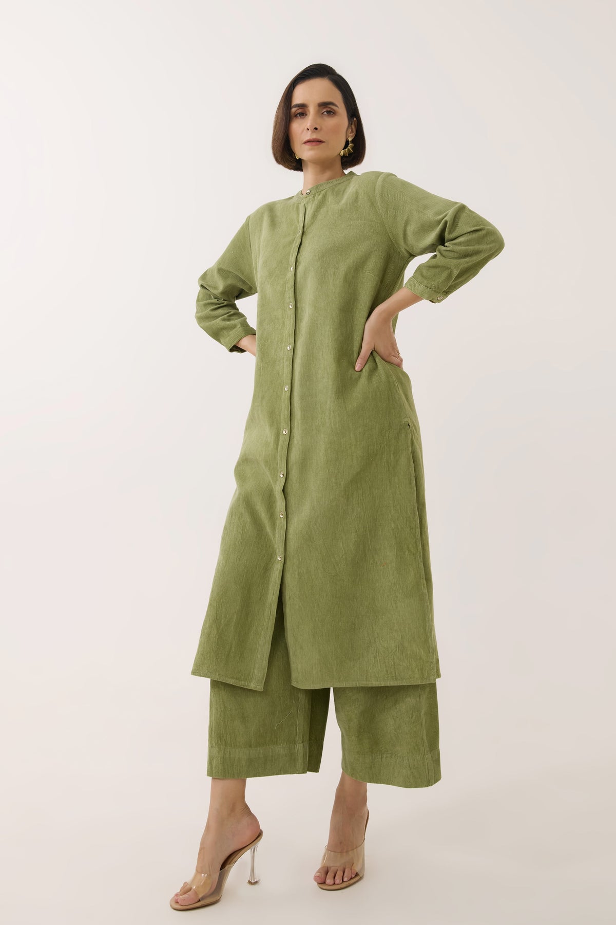 Olive Green Corduroy Co-ord Set