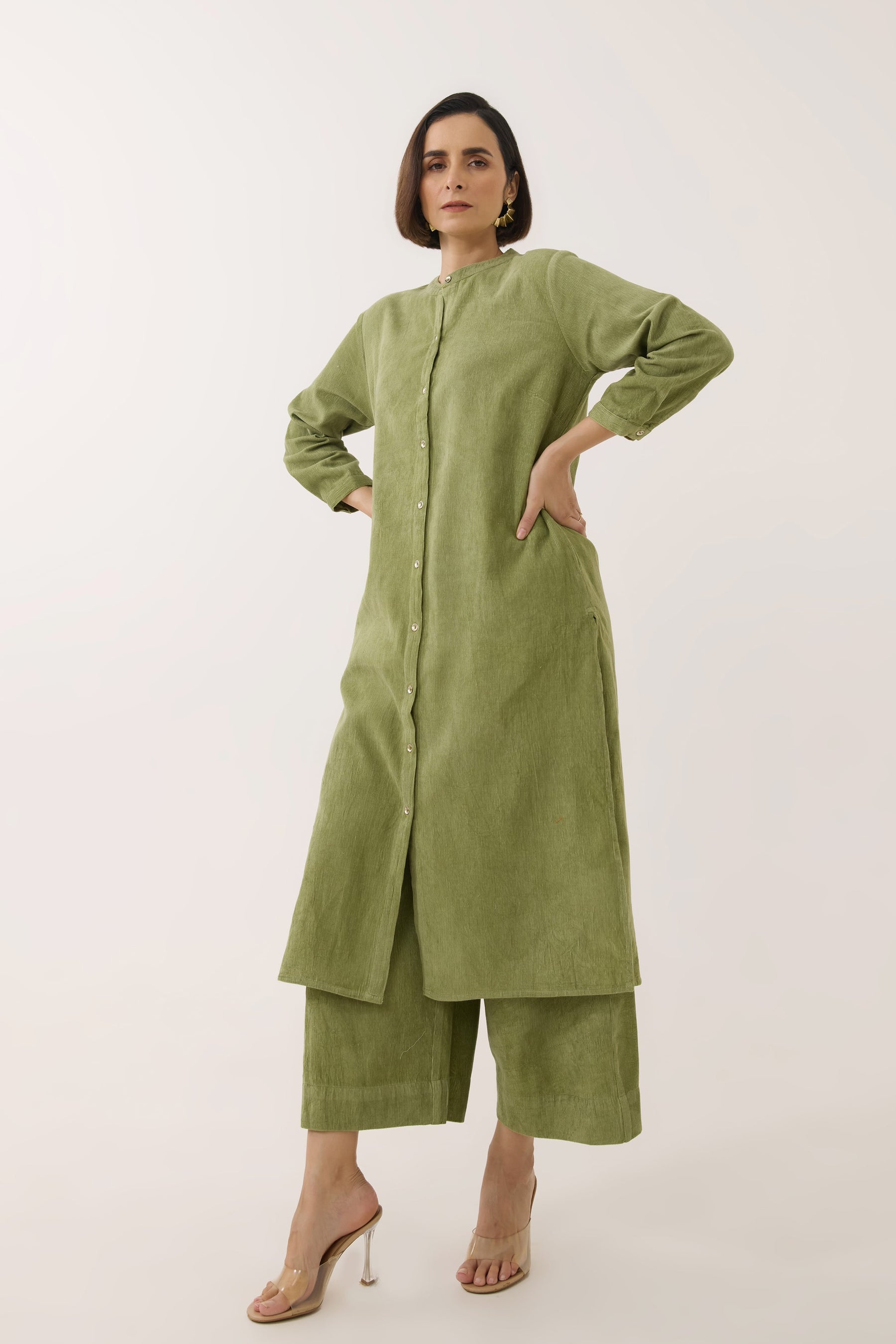 Olive Green Corduroy Co-ord Set