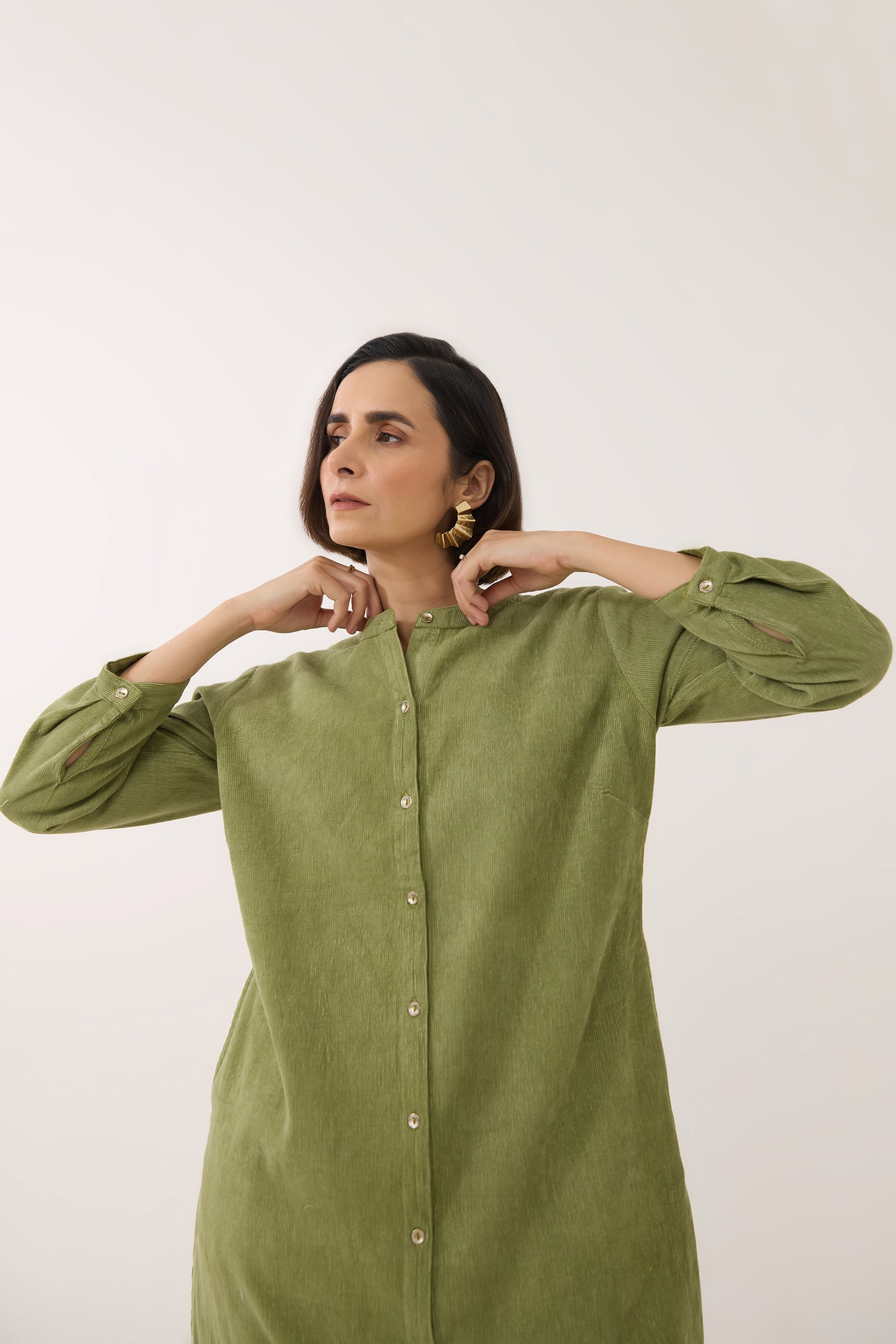 Olive Green Corduroy Co-ord Set