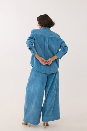 Blue Corduroy Co-ord Set