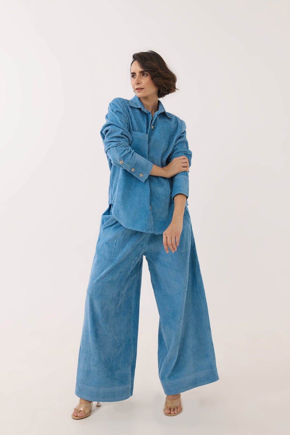 Blue Corduroy Co-ord Set