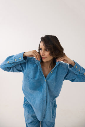 Blue Corduroy Co-ord Set