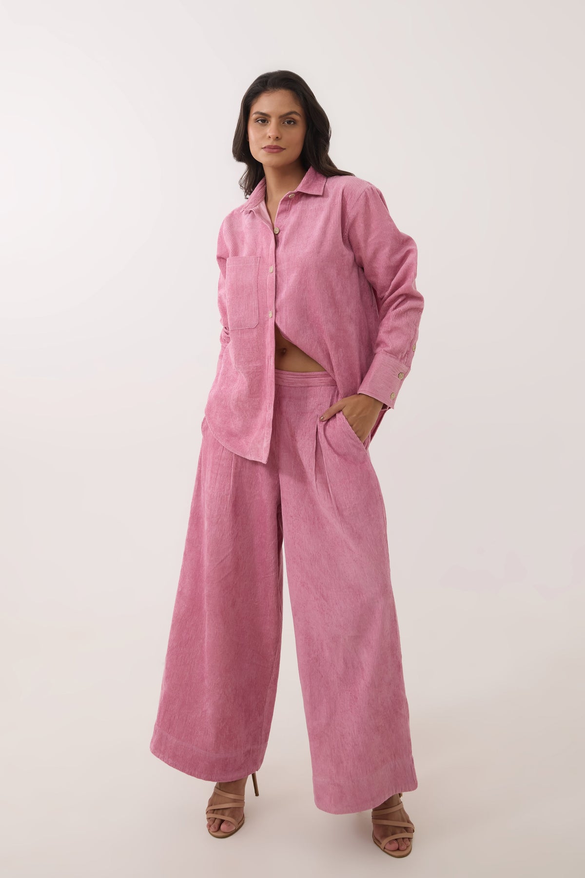 Baby Pink Corduroy Co-ord Set