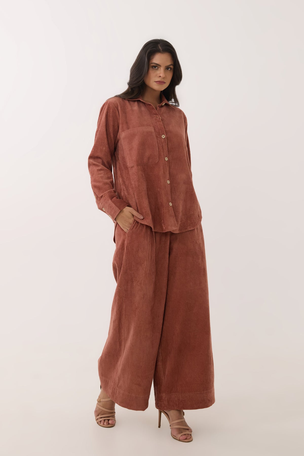 Brown Corduroy Co-ord Set