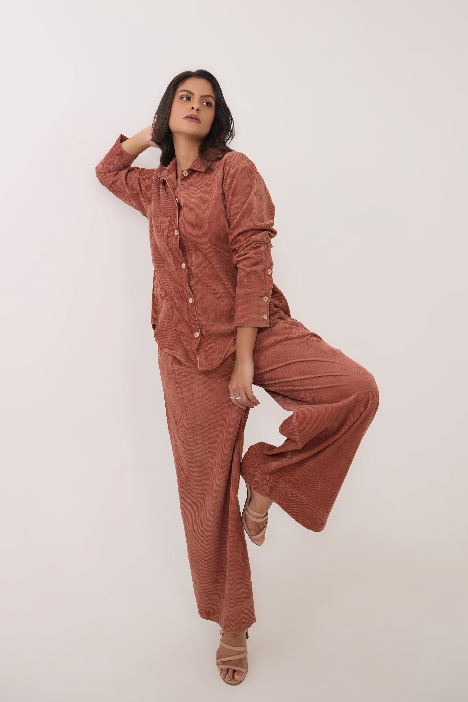 Brown Corduroy Co-ord Set