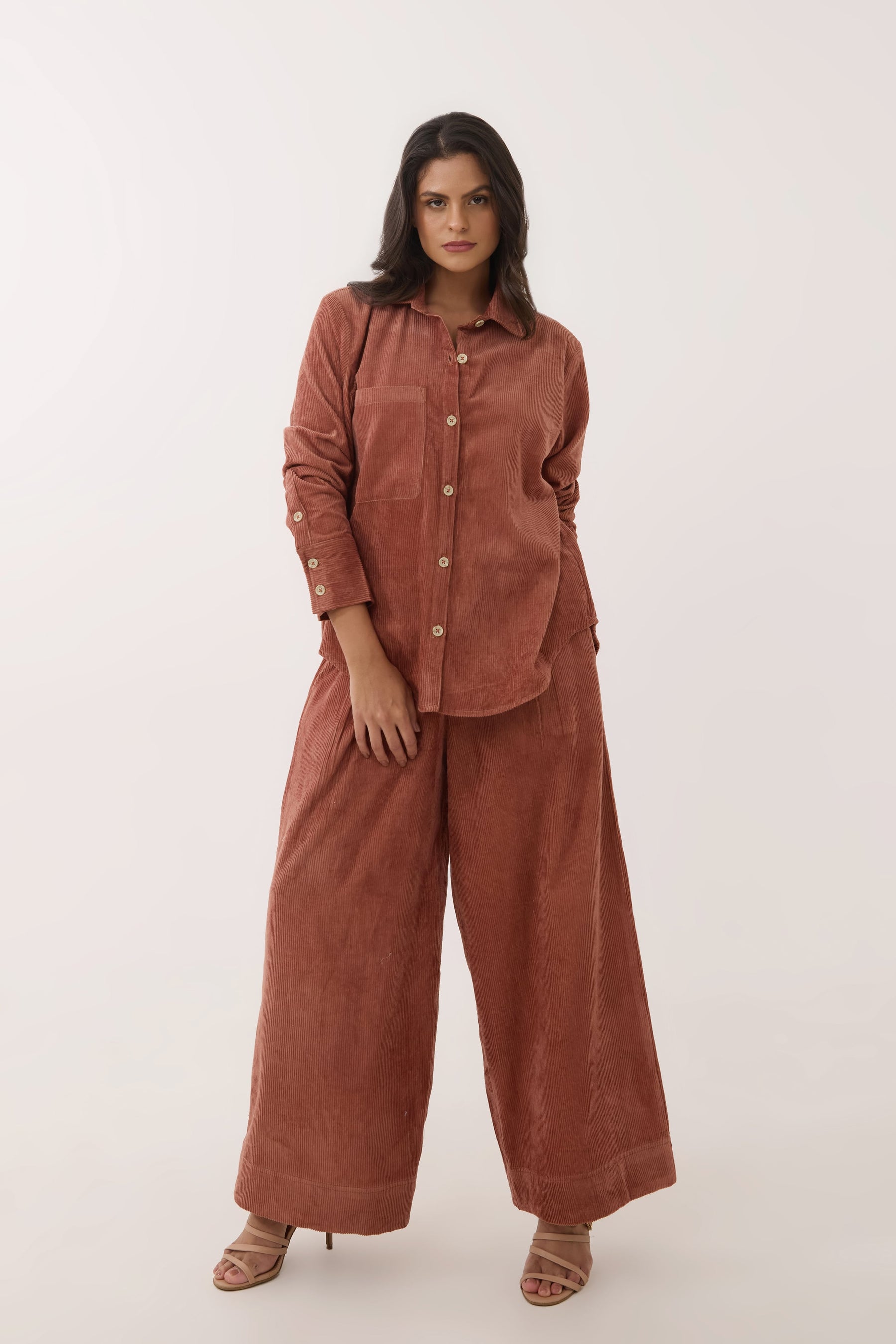 Brown Corduroy Co-ord Set