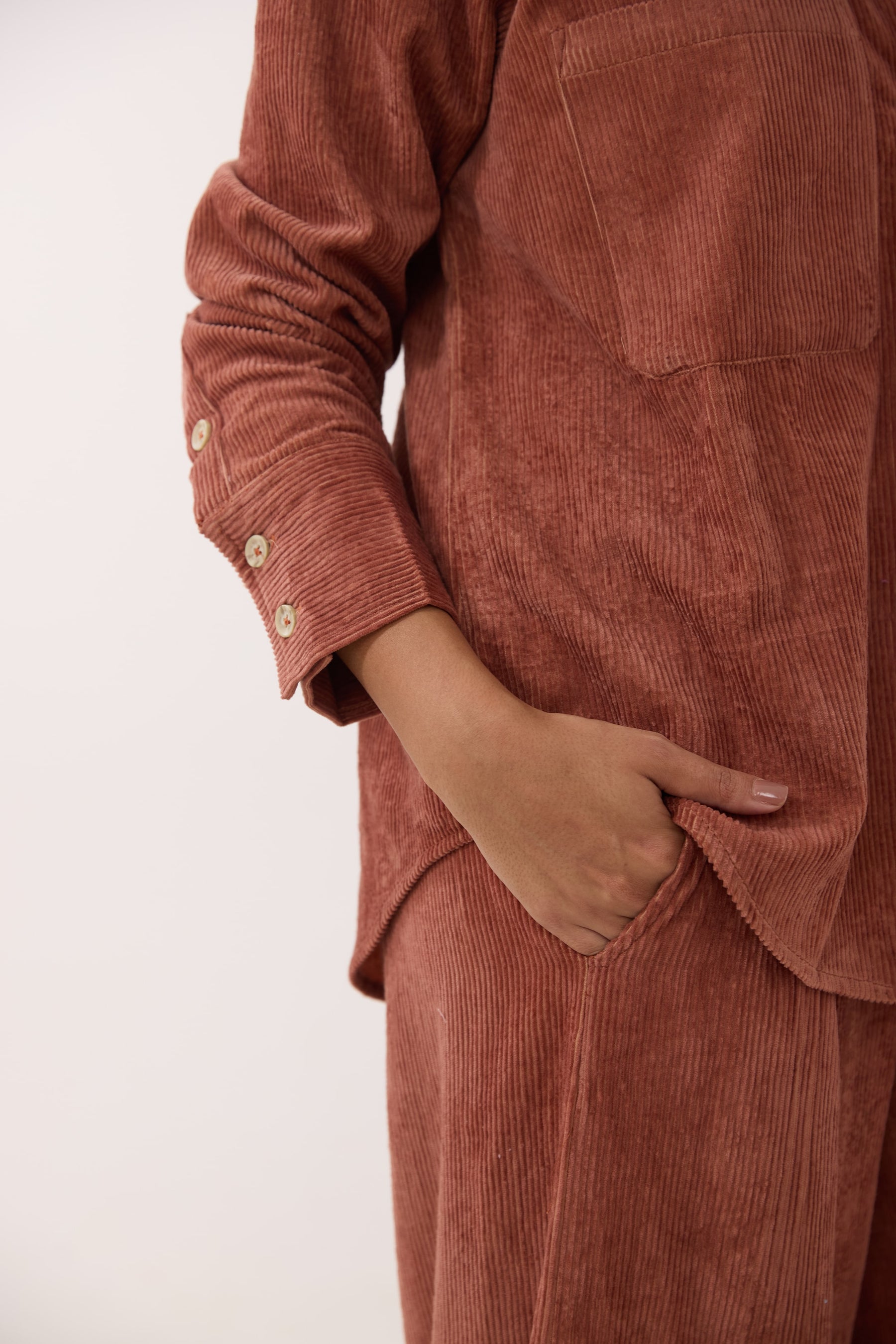 Brown Corduroy Co-ord Set