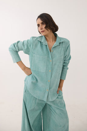 Aqua Blue Corduroy Co-ord Set