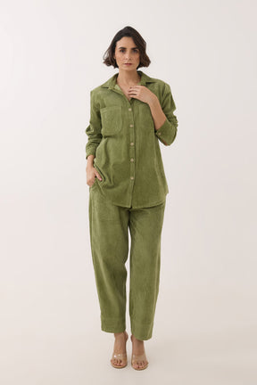 Olive Green Corduroy Co-ord Set