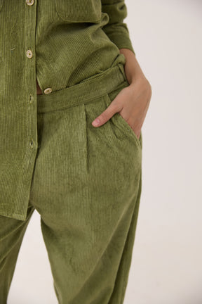 Olive Green Corduroy Co-ord Set