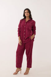 Maroon Corduroy Co-ord Set