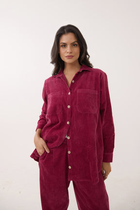 Maroon Corduroy Co-ord Set