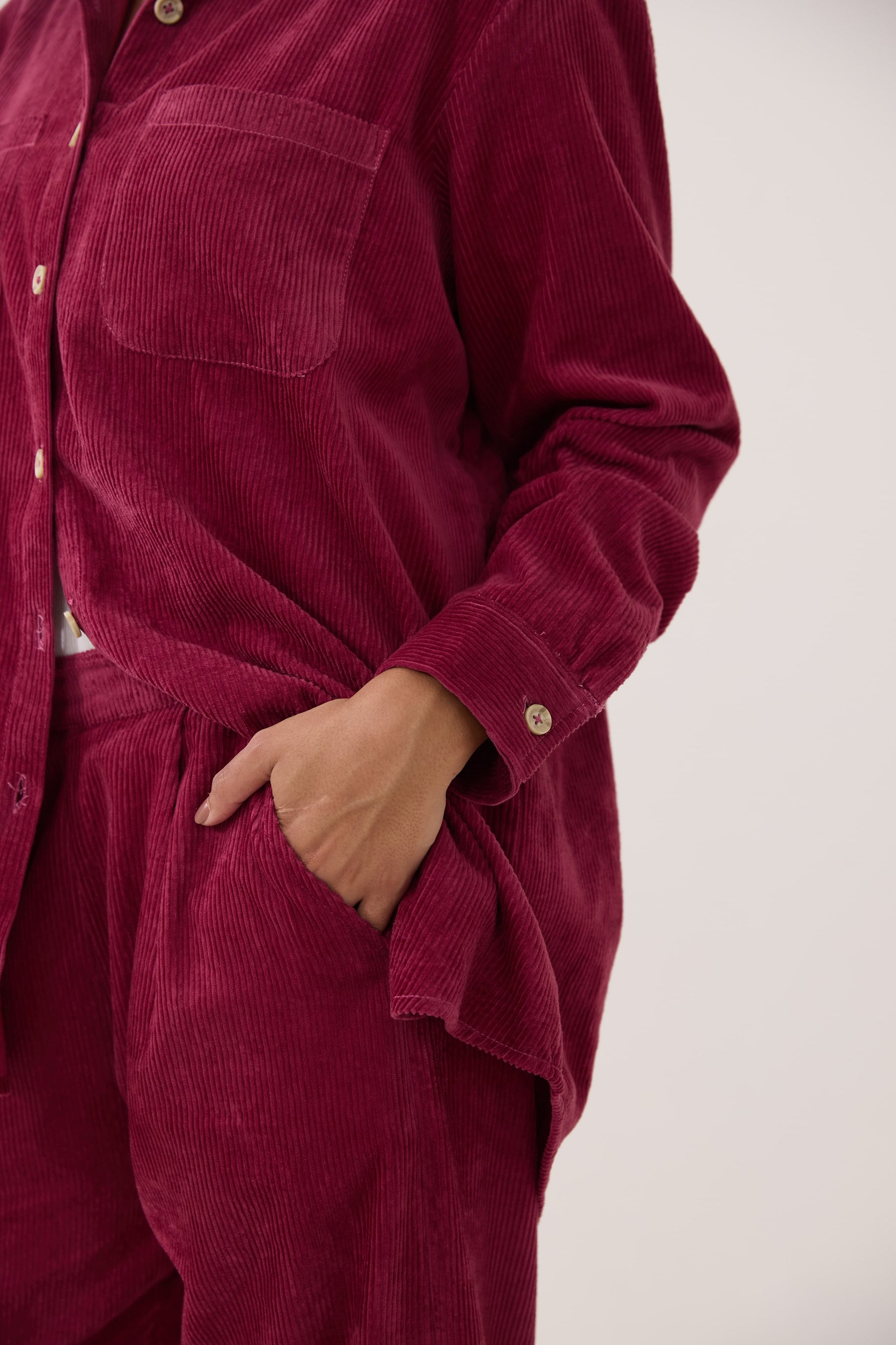 Maroon Corduroy Co-ord Set