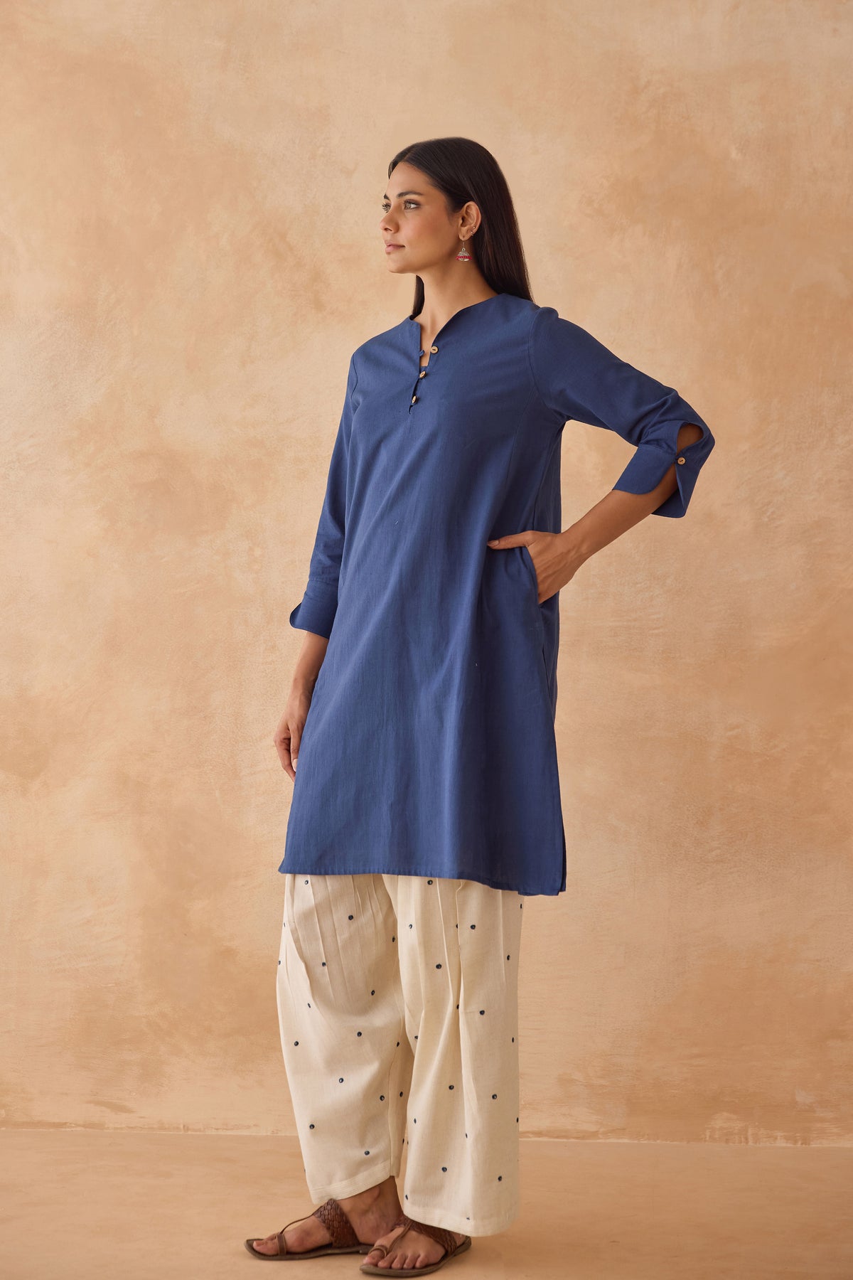 Indigo Blue Co-ord Set with Embroidered Patiala Salwar