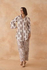 Mocha Paisley & Tile Printed Cotton Co-ord Set