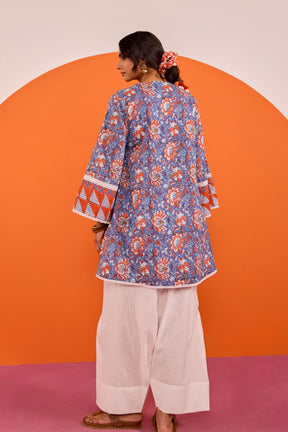 Periwinkle Floral Hand block Printed Co-ord Set