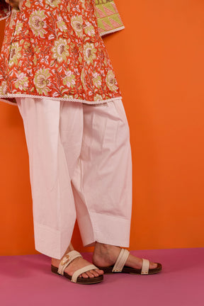Rust Orange Floral Hand Block Printed Co-ord Set